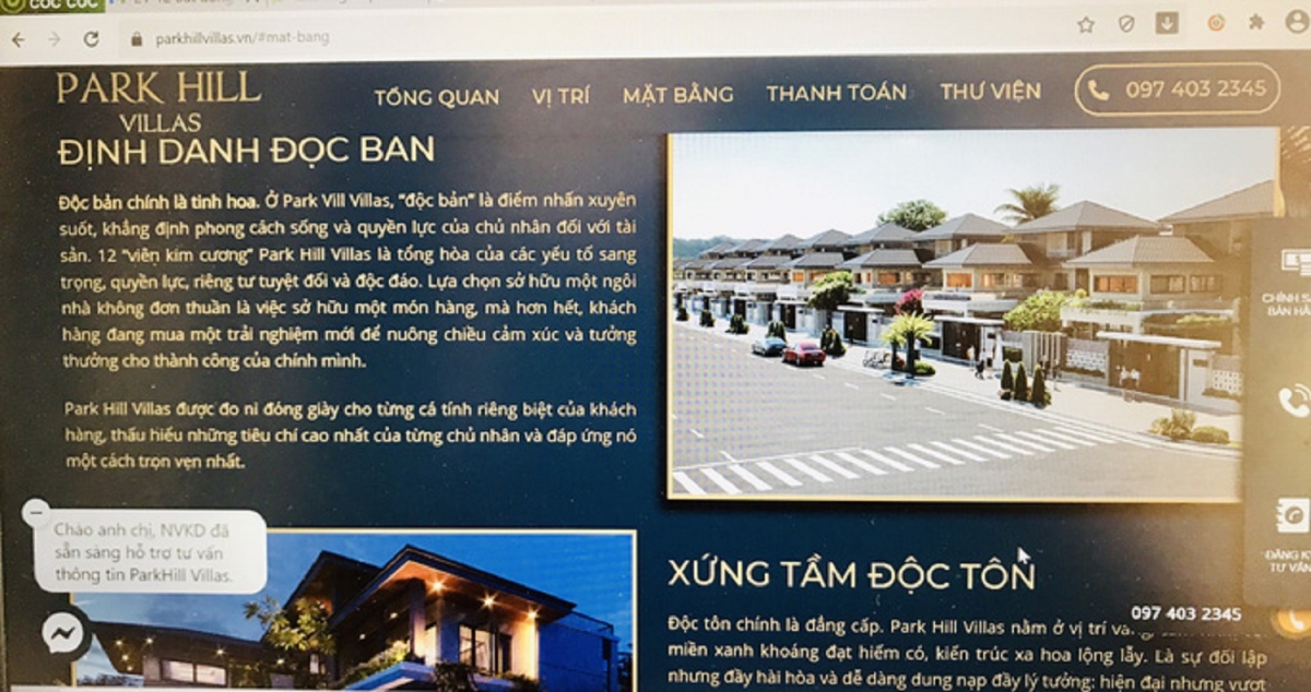 Thừa Thiên Huế vào cuộc việc quảng cáo "thổi phồng" Khu nghỉ dưỡng Park Hill Villas