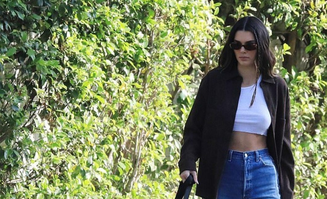 Kendall Jenner khoe body chuẩn đẹp khi dắt thú cưng đi dạo