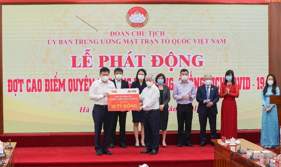 Tập đoàn TNG Holdings Vietnam và Ngân hàng MSB ủng hộ gần 50 tỷ đồng cho phòng, chống dịch