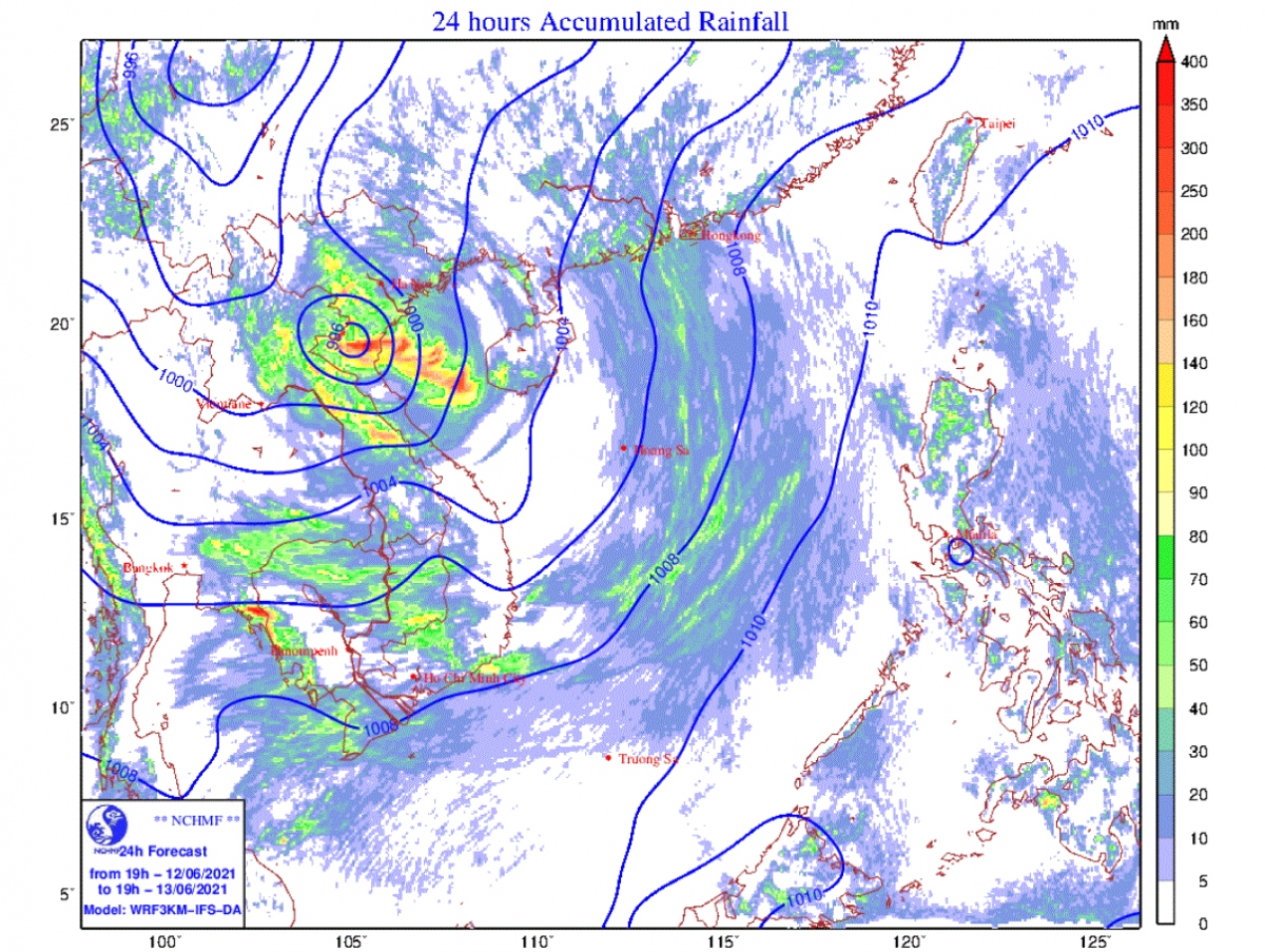 Cảnh báo mưa lớn ở Bắc Bộ và khu vực từ Thanh Hoá đến Hà Tĩnh