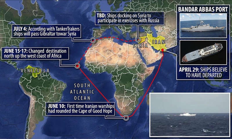 Tàu chiến Iran đổi hướng ở Đại Tây Dương, di chuyển dọc bờ biển châu Phi