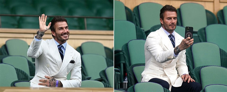 David Beckham diện vest lịch lãm đi xem Wimbledon