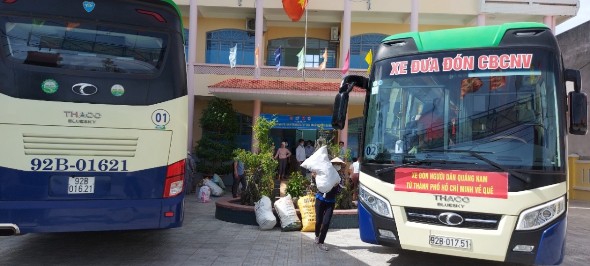 Ngày mai, Quảng Nam xuất phát đoàn xe đón 164 người từ TP.HCM về quê đợt đầu tiên
