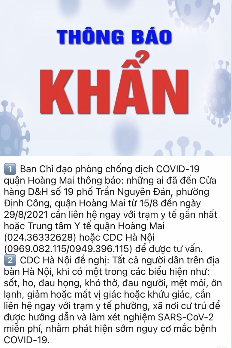 Thông báo khẩn tìm người đến cửa hàng tiện lợi D&H tại Định Công