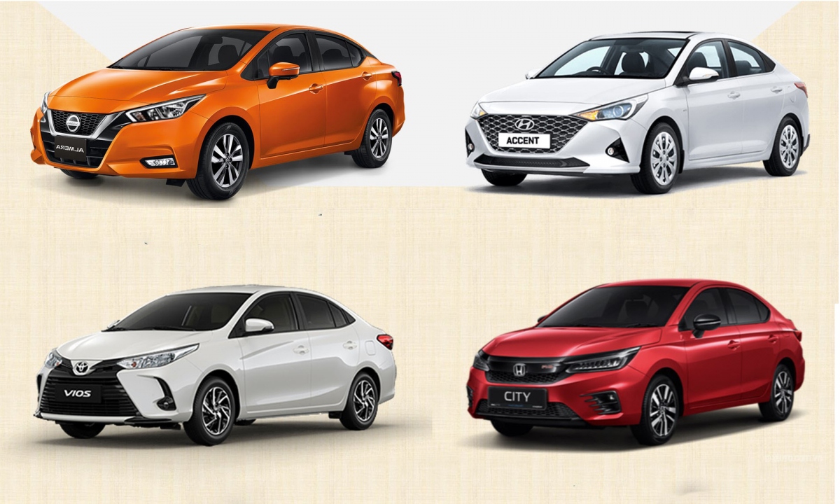 So sánh Nissan Almera với Hyundai Accent, Honda City và Toyota Vios