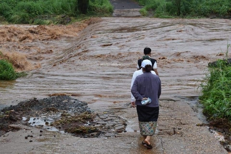 Mưa to kéo dài gây ngập lụt nhiều tỉnh Nam Lào