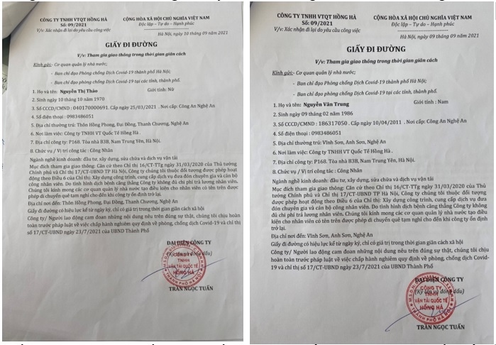 Khởi tố đối tượng làm giả giấy đi đường đưa người ở Hà Nội về Nghệ An