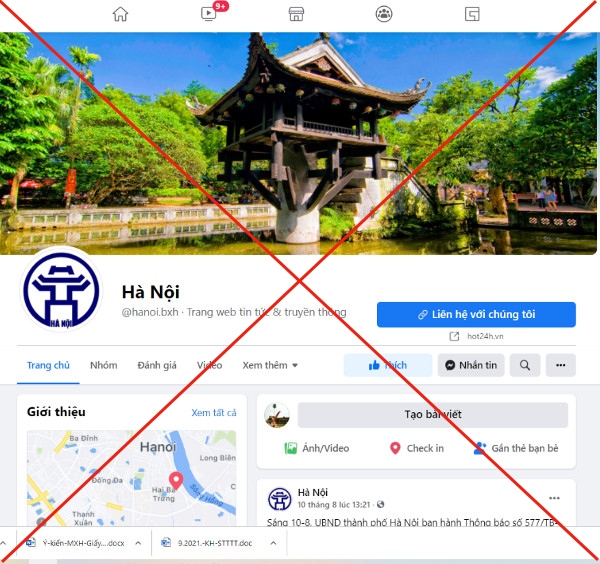 Xuất hiện các trang, nhóm giả mạo thông tin của chính quyền Thành phố Hà Nội