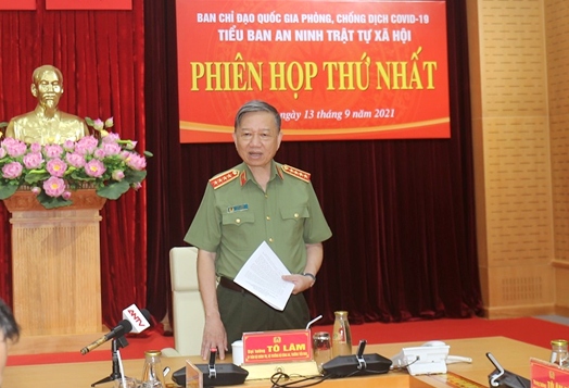 Bộ trưởng Tô Lâm họp Tiểu ban An ninh trật tự phòng, chống dịch COVID-19