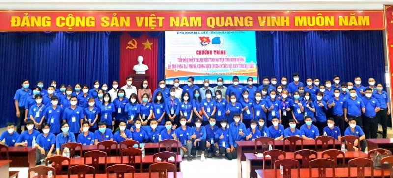 Hơn 60 thanh niên tình nguyện Bình Dương đến hỗ trợ Bạc Liêu phòng, chống Covid-19