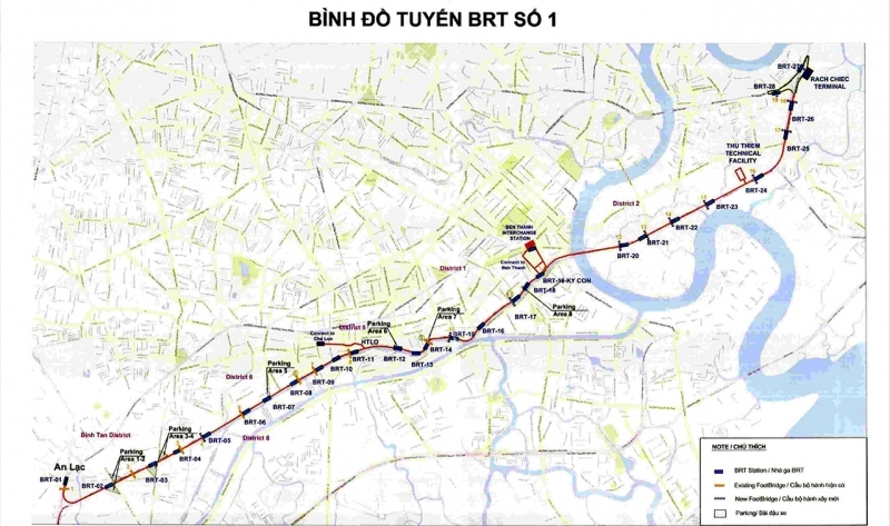 TP.HCM đề xuất làm buýt xanh chất lượng cao với làn ưu tiên thay thế BRT