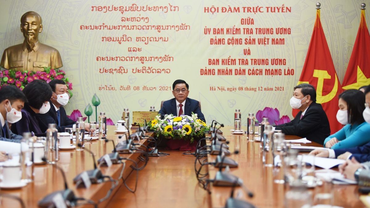 Việt Nam- Lào hội đàm trực tuyến về công tác kiểm tra Đảng