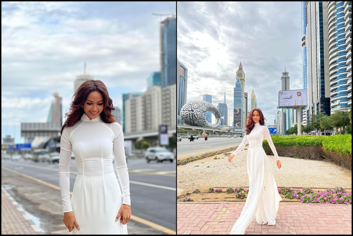 Chuyện showbiz: Hoa hậu H'Hen Niê diện áo dài trắng tinh khôi, thả dáng quyến rũ ở Dubai