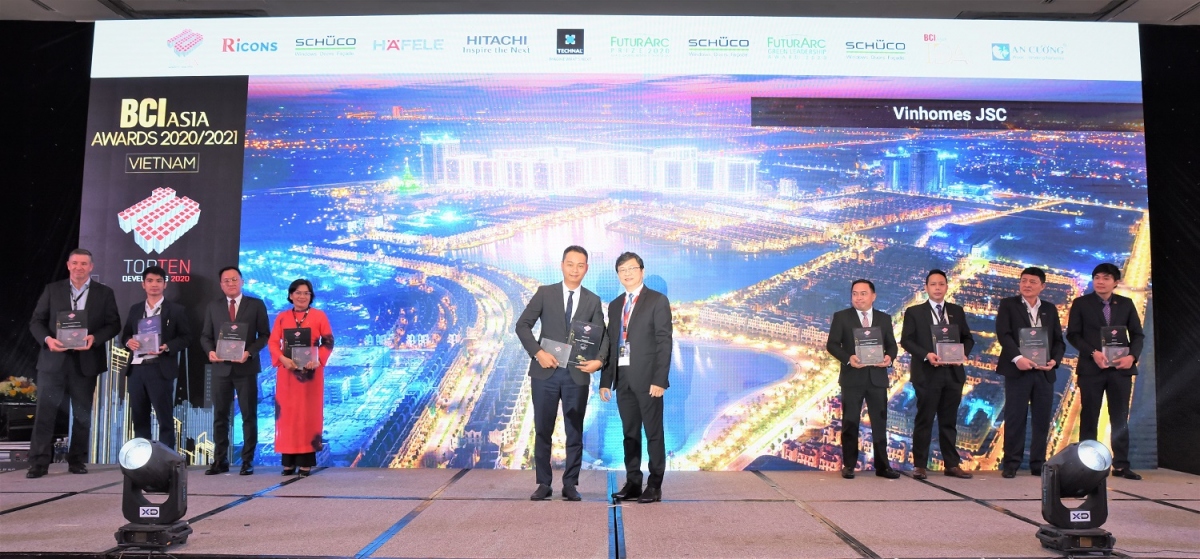 Vinhomes được vinh danh Chủ đầu tư bất động sản hàng đầu Việt Nam tại BCI Asia Awards