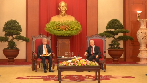 Tổng Bí thư Nguyễn Phú Trọng tiếp Thủ tướng Malaysia