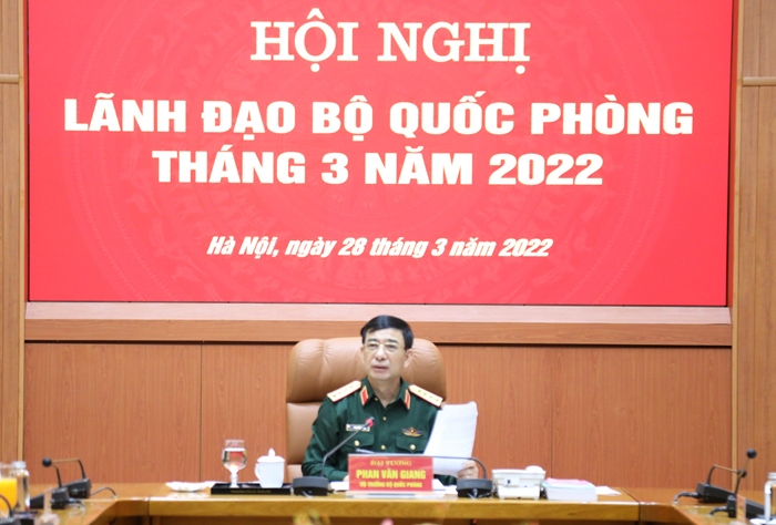 Đại tướng Phan Văn Giang chủ trì hội nghị lãnh đạo Bộ Quốc phòng tháng 3