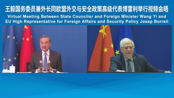 Đại diện ngoại giao Trung Quốc-EU gặp trực tuyến trước thềm họp thượng đỉnh