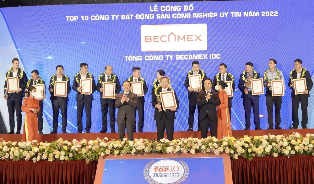 Becamex đạt danh hiệu Công ty Bất động sản công nghiệp uy tín nhất Việt Nam