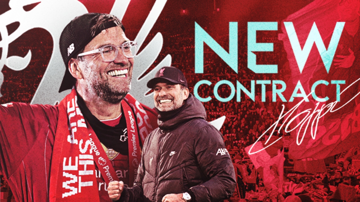 Jurgen Klopp ký hợp đồng mới có thời hạn đến năm 2026 với Liverpool. (Ảnh: Sky Sports)