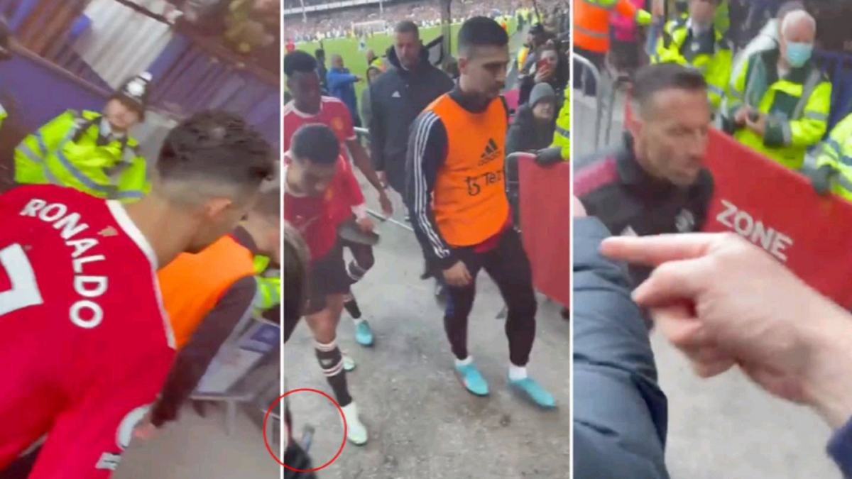 Jake Harding bị đập vỡ điện thoại khi đang cố chụp ảnh đôi chân bị chảy máu của Cristiano Ronaldo. (Ảnh: Mirror)
