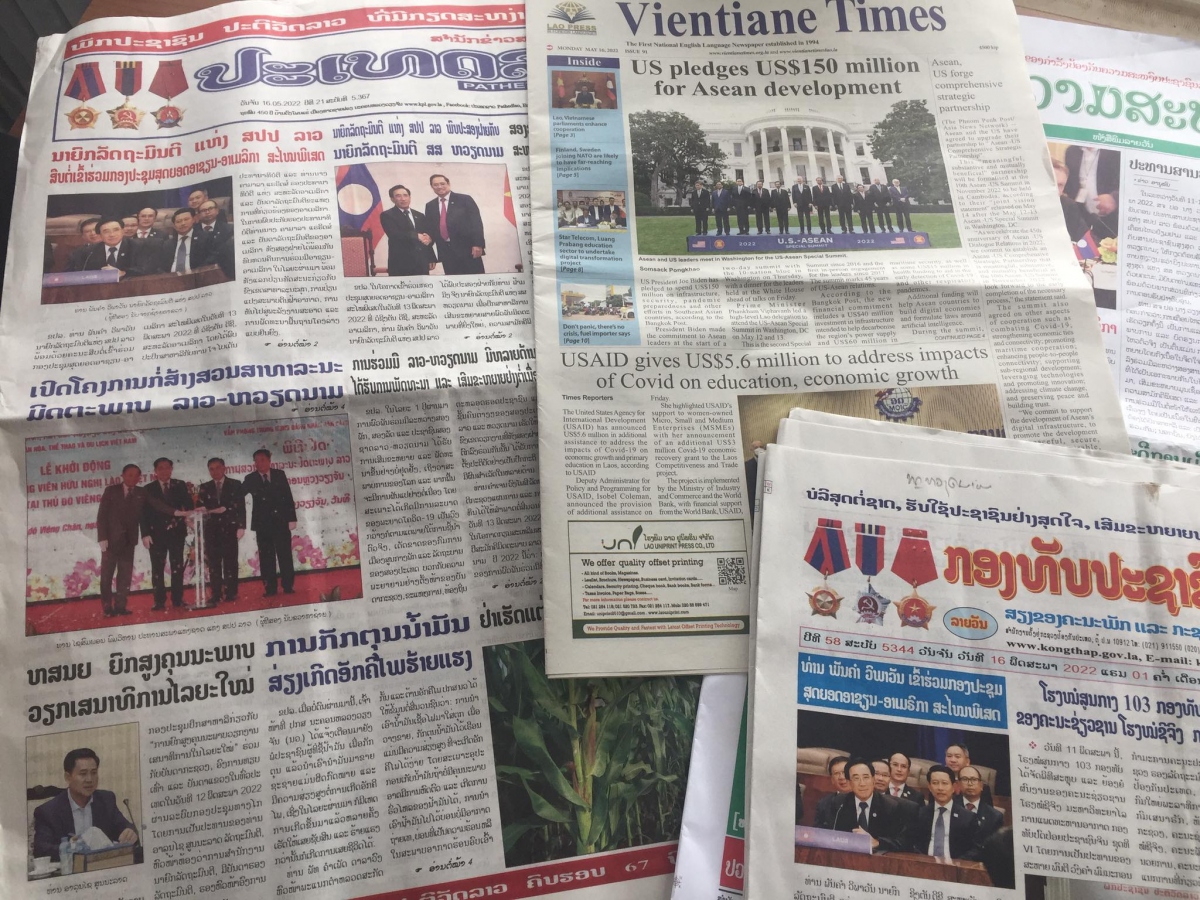 Truyền thông Lào đưa tin đậm nét chuyến thăm hữu nghị chính thức Lào của Chủ tịch Quốc hội