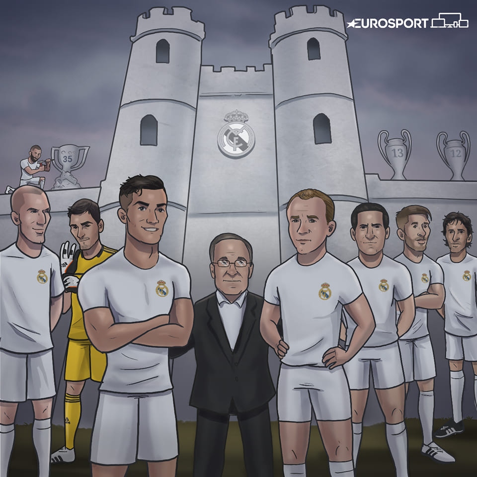 Truyền thống hào hùng của Real Madrid. (Ảnh: ZEZO Cartoons)
