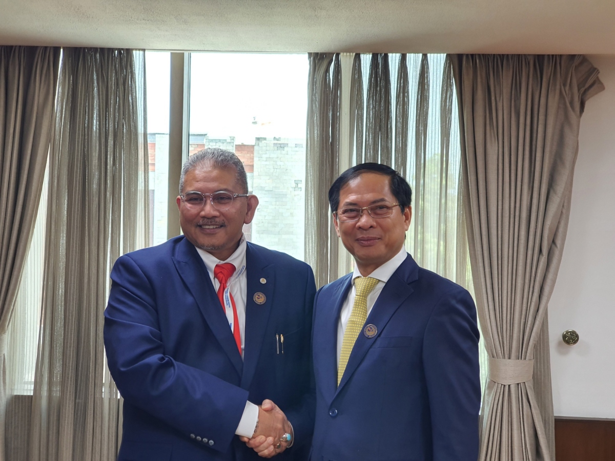 Bộ trưởng Ngoại giao Bùi Thanh Sơn tiếp Ngoại trưởng Indonesia và Brunei