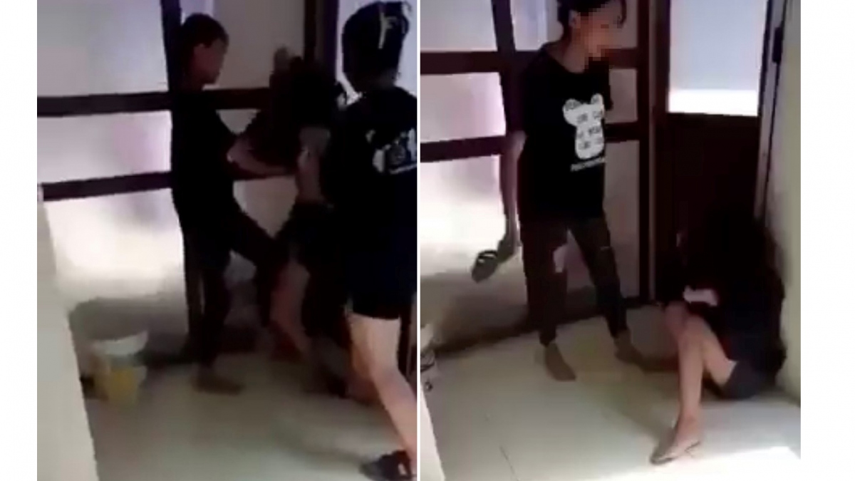 Nữ sinh bị đánh hội đồng trong nhà vệ sinh