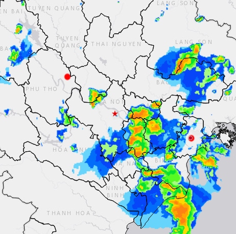 Khu vực nội thành Hà Nội sẽ có mưa dông chiều nay