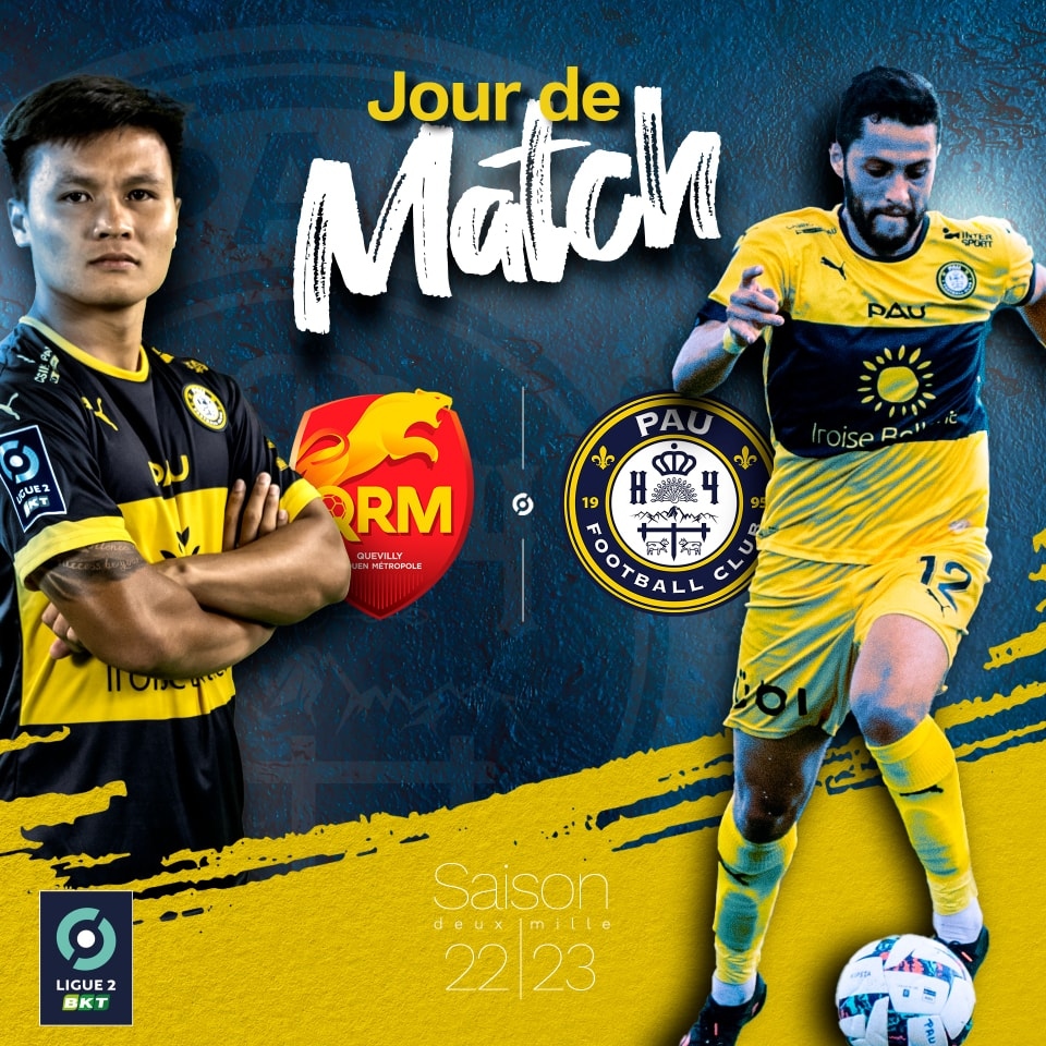 Quang Hải kiến tạo "hụt", Pau FC thua ngược trên sân Quevilly-Rouen