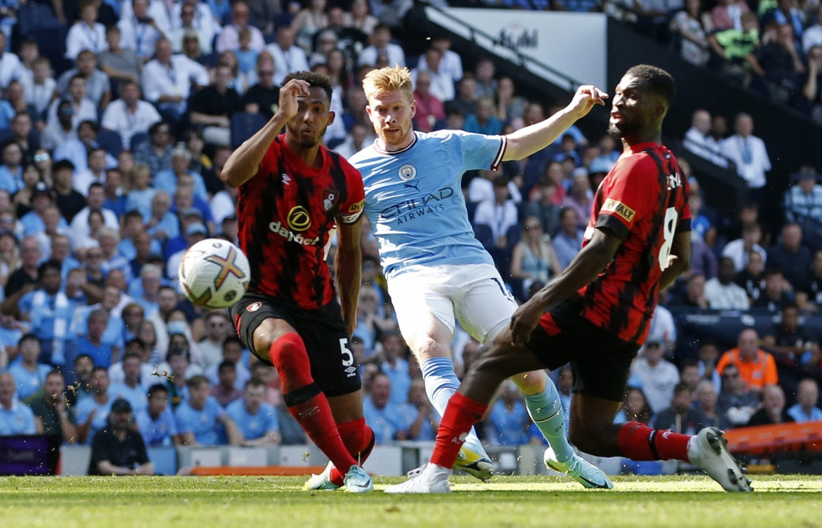 De Bruyne ghi siêu phẩm, Man City thắng hủy diệt Bournemouth