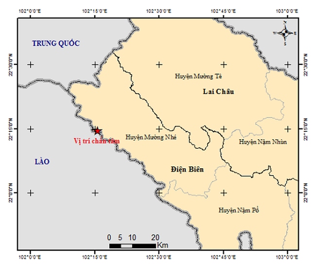 Xảy ra động đất 3,6 độ richter tại Điện Biên