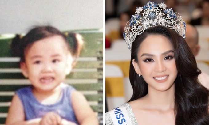 Chuyện Showbiz: Hình ảnh thời thơ ấu đáng yêu của Hoa hậu Mai Phương