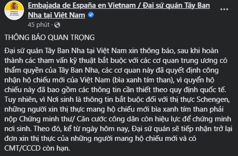 Tin vui cho tour du lịch châu Âu: Tây Ban Nha công nhận hộ chiếu mới của Việt Nam