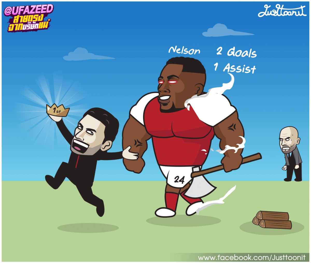 Biếm họa 24h: "Chiến thần" Nelson giúp Arsenal vững ngôi đầu Ngoại hạng Anh