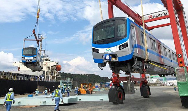 Toàn bộ 51 toa tàu metro sản xuất tại Nhật Bản đã được vận chuyển đến Việt Nam