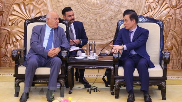 Ông Lê Hoài Trung tiếp Đoàn đại biểu Đảng Phong trào Giải phóng Dân tộc Palestine