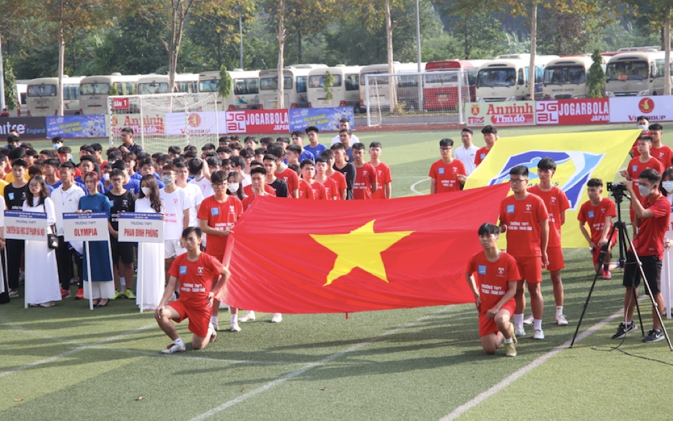 82 đội tham dự khai mạc giải bóng đá học sinh THPT Hà Nội - Cúp Number 1 Active