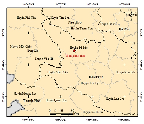 Động đất tại Đà Bắc, Hoà Bình