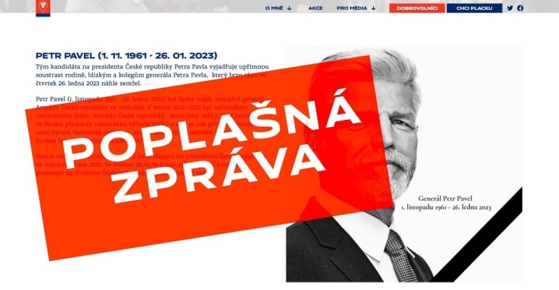 Bầu cử Tổng thống Séc: Ứng viên Petr Pavel bị tung tin giả đã qua đời