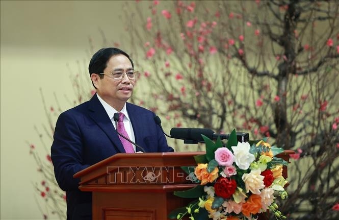 Thủ tướng Phạm Minh Chính thăm và chúc tết ngành Ngân hàng