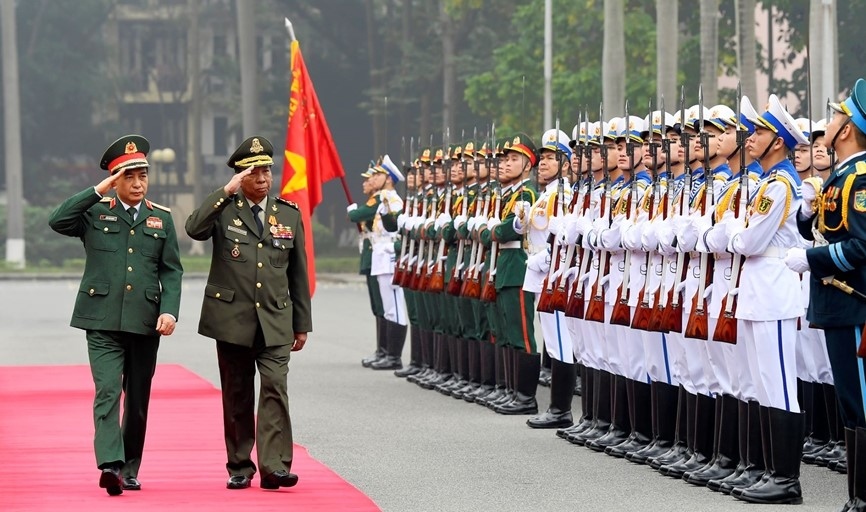 Đại tướng Phan Văn Giang chủ trì lễ đón Phó Thủ tướng, Bộ trưởng Quốc phòng Campuchia