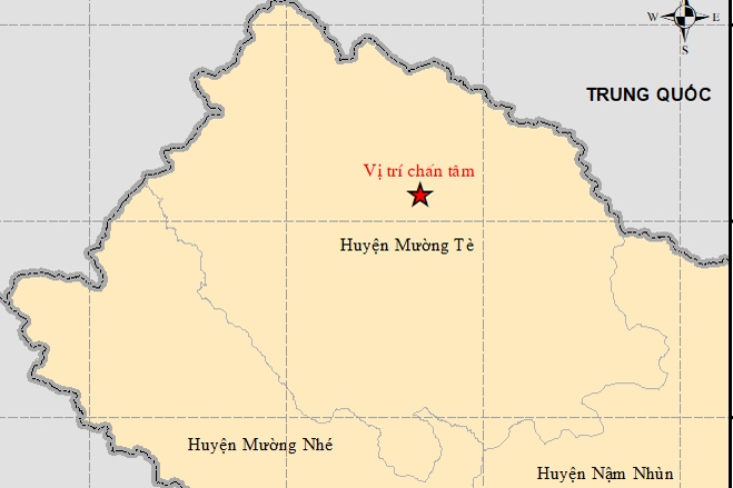 Động đất 4,4 độ richter tại Mường Tè (Lai Châu) gây rung lắc mạnh