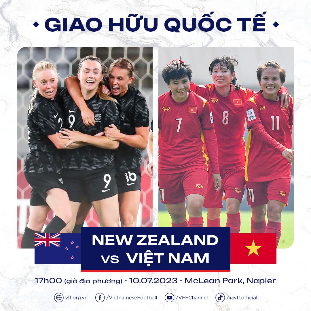 ĐT nữ Việt Nam giao hữu với chủ nhà New Zealand để chạy đà cho World Cup