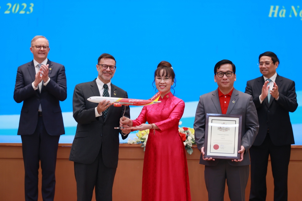Thủ tướng hai nước Việt Nam, Australia chứng kiến lễ công bố đường bay của Vietjet