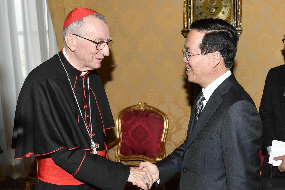 Chủ tịch nước Võ Văn Thưởng gặp Thủ tướng Toà thánh Vatican, Hồng y Pietro Parolin