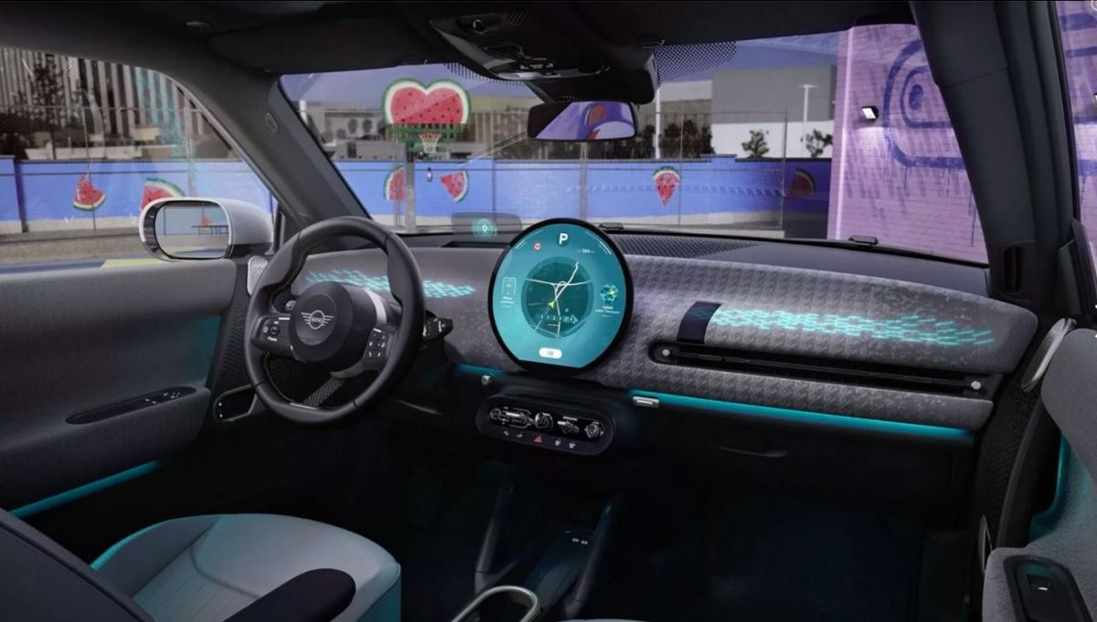 Mini Cooper EV 2024 lộ ảnh nội thất mang thiết kế tương lai