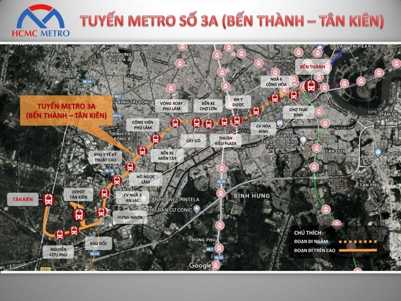 Khảo sát thực địa tuyến metro 3a Bến Thành - Tân Kiên tại TP.HCM