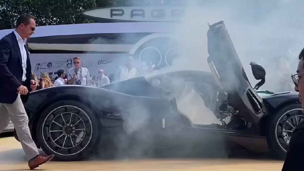 Siêu xe Pagani Utopia bất ngờ bốc khói tại sự kiện ở Monterey
