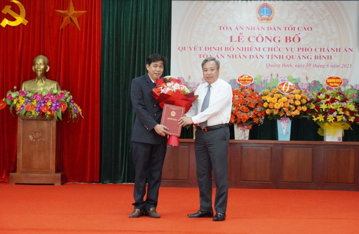 Ông Võ Bá Lưu làm Phó Chánh án Tòa án Nhân dân tỉnh Quảng Bình